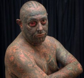 Αυτός ο άντρας έγινε τέρας καλύπτοντας με τατουάζ κάθε σημείο του σώματος & του προσώπου του (ΦΩΤΟ & ΒΙΝΤΕΟ) 