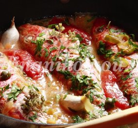 Καλοκαιρινά μπαρμπούνια στο τηγάνι με ντομάτα και κάπαρη - Η Ντίνα Νικολάου δίνει οδηγίες