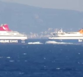 Βίντεο: Blue Star Naxos και Nissos Mykonos «σε υπέροχες κόντρες » στο Αιγαίο