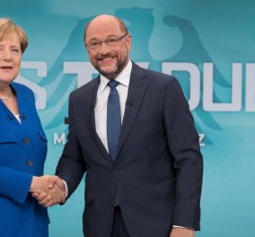 Γερμανικές εκλογές: Πιο πειστική η Μέρκελ από τον Σουλτς στην τηλεμαχία