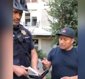 Προκλητικό βίντεο: Αστυνομικός «κλέβει» λεφτά από έναν πλανόδιο πωλητή
