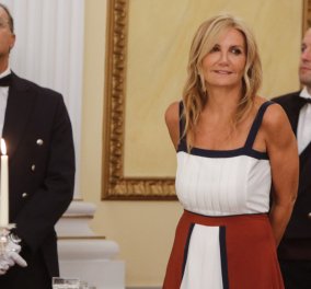 Μαρέβα Μητσοτάκη: Με φόρεμα της δικής τη Zeus & Dion συλλογής στο προεδρικό δείπνο και το δώρο στην Μπριζίτ Τρονιέ