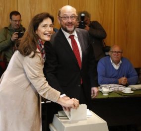 Γερμανικές εκλογές: Ο Μάρτιν Σουλτς ψήφισε μαζί με την σύζυγό του, Ίνε