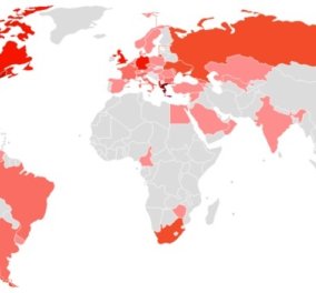 Πόσοι και πού είναι οι Έλληνες του εξωτερικού - Χάρτης 