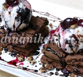 Δοκιμάστε να φτιάξετε μόνοι σας το ωραιότερο γλυκό! Brownies με παγωτό από την Ντίνα Νικολάου