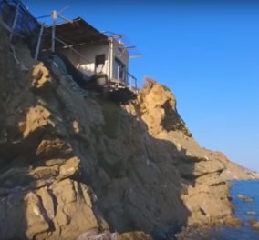 Αυτό το σπίτι στη Νότια Κρήτη θα σας κόψει την ανάσα- Κρέμεται πάνω από τον βράχο! (ΒΙΝΤΕΟ)