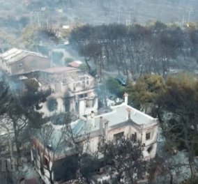 Βίντεο Drone από το Μάτι: Εφιάλτης ο οικισμός, κάηκαν τα πάντα