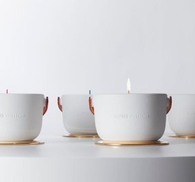 O Louis Vuitton μόλις κυκλοφόρησε 4 αρωματικά κεριά αφόρητα σικ με πολύχρωμα φυτίλια και χρυσό πιατάκι (Φωτό)