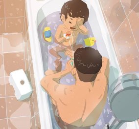 Single μπαμπάς θα "λιώσει την καρδιά" σας: 38 σκίτσα που δείχνουν τις πολύτιμες στιγμές γονιού & παιδιού 