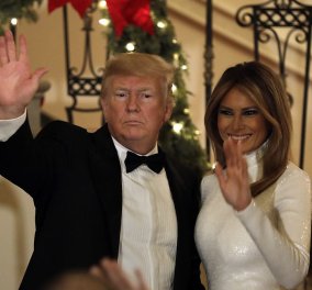 Όταν η Μελάνια Τραμπ επιλέγει το λευκό για Χριστούγεννα στο Λευκό Οίκο: Μια πρώτη κυρία που λάμπει (φωτό-βίντεο)