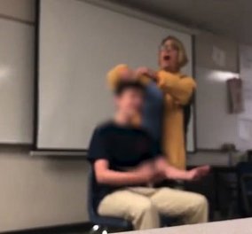 Βίντεο - Δασκάλα σε νευρική κρίση: Έβγαλε ψαλίδι, έκοψε τα μαλλιά μαθητή & τραγουδούσε τον εθνικό ύμνο