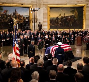 LIVE: Η κηδεία του Τζορτζ Μπους του Πρεσβύτερου - Συντετριμμένα τα παιδιά του, όλοι οι εν ζωή πρόεδροι των ΗΠΑ βρίσκονται εκεί (Φωτό & Βίντεο)