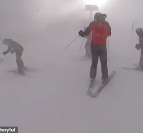 Βίντεο: Σκιέρ έρχονται αντιμέτωποι με τρομακτικές χιονοθύελλες σε ένα βουνό στο Γιούτα