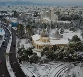 Βίντεο με την χιονισμένη Κηφισιά από drone - Θα σας καταπλήξει το κατάλευκο τοπίο του προαστίου