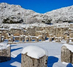 Υπέροχη η αρχαία Κασσώπη χιονισμένη στο Ζάλογγο Πρέβεζας – Καταπληκτικό βίντεο