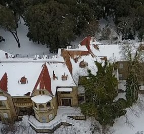 Εκπληκτικό βίντεο: Τα χιονισμένα ανάκτορα στο Τατόι σε υπέροχες λήψεις Drone 