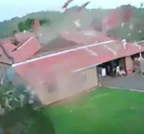 Βραζιλία: Όταν ο δυνατός άνεμος ξεριζώνει ένα ολόκληρο σπίτι  - Και δεν ανήκε στα 3 γουρουνάκια (βίντεο)