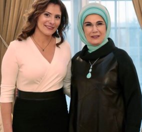 Περιστέρα Μπαζιάνα - Εμινέ Ερντογάν: Tσάι για τις δύο κυρίες στο  «Λευκό Παλάτι» (φωτό)