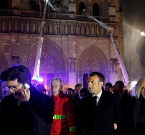 Μακρόν: "Θα ξαναχτίσουμε την "Notre Dame" ακόμη πιο όμορφα" - Σε 5 χρόνια η αποκατάσταση (βίντεο)