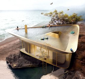 Αυτή η βιλάρα έχει οροφή που μετατρέπεται σε πισίνα - Δείτε φωτό  από ένα αρχιτεκτονικό θαύμα 