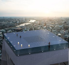 Λονδίνο: Εντυπωσιακή πισίνα στην κορυφή ουρανοξύστη - Η πρώτη στον κόσμο με θέα 360 μοιρών - Θυμίζει ταινία Τζέιμς  Μποντ (φώτο)