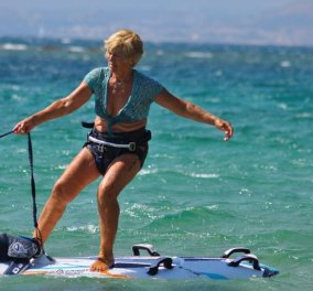 Τα κατάφερε η 81χρονη windsurfer Α. Γερολυμάτου - Έκανε με ιστιοσανίδα το θαλάσσιο διάπλου Κεφαλονιά -Κυλλήνη