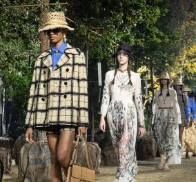Ατμόσφαιρα κήπου στην πασαρέλα Christian Dior στο Παρίσι: Δείτε τα 60+ νέα μοντέλα με κυρίαρχο το μπεζ & το μαύρο (φωτό)