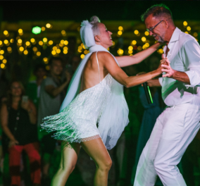 2ος χορός του Ησαϊα για τον Πάνο Μεταξόπουλο: Οι ρομαντικές στιγμές με την αγαπημένη του Αγγελική  Φατούρου – Το μίνι νύφικο (φωτό)
