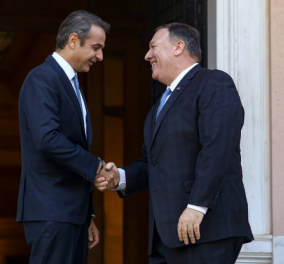 Θερμό κλίμα στη συνάντηση Μητσοτάκη-Πομπέο: Τη συμβολή των ΗΠΑ για να αντιμετωπιστεί η τουρκική προκλητικότητα ζήτησε ο Έλληνας Πρωθυπουργός