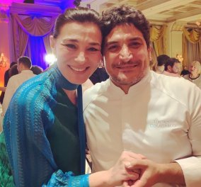 Η Μαρία Ναυπλιώτου με τον καλύτερο σεφ στον κόσμο Mauro Colagreco που μαγείρεψε για τους καλεσμένους στους "Χρυσούς Σκούφους 2020" (φωτό)