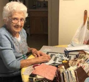 Top Woman της ημέρας η Αμερικανίδα 89χρονη γιαγιά: Ακούει το "Help" των Beatles & ράβει μάσκες (φωτό - βίντεο)