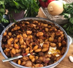 Μοναδική συνταγή από την Αργυρώ Μπαρμπαρίγου: Κάστανα στιφάδο με γίγαντες