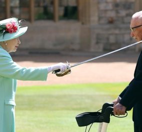 Η Βασίλισσα Ελισάβετ έδωσε τον τίτλο του Sir στον 100χρονο Τομ Μουρ που μάζεψε 33 εκ. λίρες για το Εθνικό Σύστημα Υγείας - Οι ευχές του Beckham (Φωτό & Βίντεο) 
