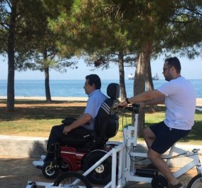 Good News: Παρουσιάστηκε το πρώτο ηλεκτρικό ποδήλατο για ανθρώπους με κινητικά προβλήματα - Έκανε την παρθενική του βόλτα στη Θεσσαλονίκη
