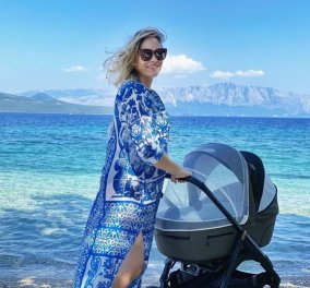 Τρισευτυχισμένη μανούλα: Η Ανίτα Μπραντ σε παραλία της Λευκάδας με τον νεογέννητο γιο της! (Φωτό) 