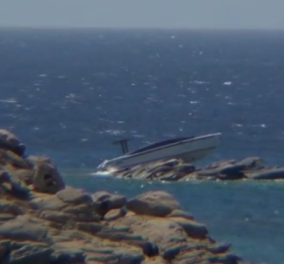 Μύκονος: Σκάφος Αιγύπτιου μεγιστάνα «καρφώθηκε» σε βράχια - Δείτε το βίντεο
