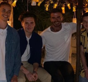 O David Beckham κάνει διακοπές στην Ελλάδα με τους γιους του Romeo, Brooklyn, Cruz - Και οι αρραβωνιαστικιές τους; (φωτό)