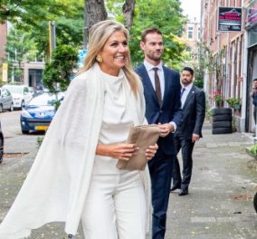 Βασίλισσα Μάξιμα της Ολλανδίας: Με total white look στην πρώτη εμφάνιση μετά το καλοκαίρι στην Ελλάδα (Φωτό) 