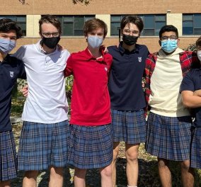 100 Καναδοί μαθητές φόρεσαν φούστα – Η διαμαρτυρία των αγοριών ως ένδειξη συμπαράστασης στα κορίτσια του σχολείου (Φωτό)  