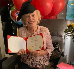 Topwoman η Eileen Delaney: Πήρε το δίπλωμα της στα 93 μετά από 75 χρόνια - Είχε αναγκαστεί να παρατήσει το σχολείο (φωτό - βίντεο)  