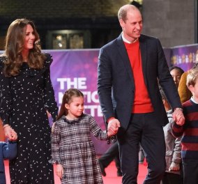 Η πολύτεκνη βασιλική οικογένεια William – Kate στο παιδικό θέατρο – Τα κοτσιδάκια της Charlotte, το μουντό φουστάνι της πριγκίπισσας (Φωτό & Βίντεο) 