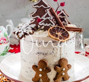 H Ντίνα Νικολάου δημιουργεί απίθανη τούρτα gingerbread με μελάσα και μπαχαρικά - Για το γιορτινό τραπέζι 
