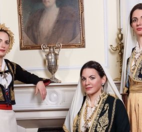 Η Όλγα Κεφαλογιάννη & οι αδελφές της ντυμένες με παραδοσιακές Κρητικές φορεσιές - «Η αγάπη & η στήριξή τους τα μεγαλύτερα εφόδια στη ζωή μου» (φωτό)