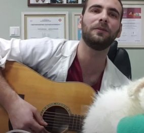 Ο Θάνος είναι κτηνίατρος 30 ετών: Παίζει με την κιθάρα του και τραγουδάει στα αδέσποτα (βίντεο)
