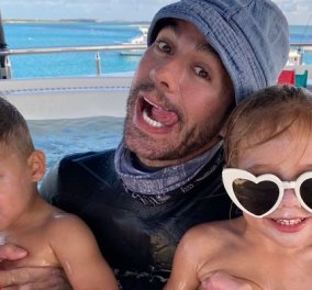 Ο Enrique Iglesias με τα δίδυμα στην πισίνα: Άψογη η 3χρονη Lucy με γυαλιά - καρδούλα! - ο Nicholas πάλι... δεν ενθουσιάστηκε (φωτό)