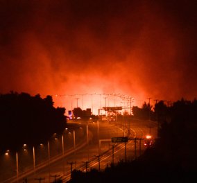 Πύρινη Κόλαση : Η φωτιά πέρασε στο Καπανδρίτι - Εκκενώνονται Άγιος Στέφανος -  Κρυονέρι (βίντεο) 