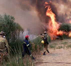 Τιτάνια μάχη με τις φλόγες στην Πάρνηθα - Στη ΜΕΘ του ΚΑΤ δύο εθελοντές πυροσβέστες 