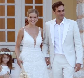 Δανάη Μιχαλάκη - Γιώργος Παπαγεωργίου: Φωτό & βίντεο από τον γάμο τους στη Σύρο - Κούκλα η «Δρόσω» με το νυφικό της, κομψός και ο γαμπρός