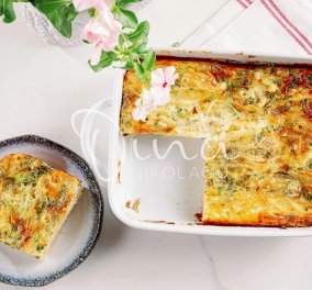 Ντίνα Νικολάου: Frittata με σπαγγέτι και κολοκύθι - πεντανόστιμο πιάτο που θα το λατρέψει όλη η οικογένεια