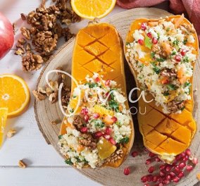 Ντίνα Νικολάου: Ψητή κολοκύθα γεμιστή με κινόα και πορτοκάλι - ένα χορταστικό & νόστιμο πιάτο